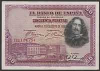 Hiszpania 50 peset 1928 - Velasquez - stan 2