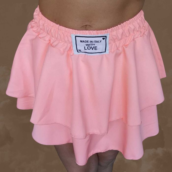 Spódnica mini falbany Uni róż Italy Moda