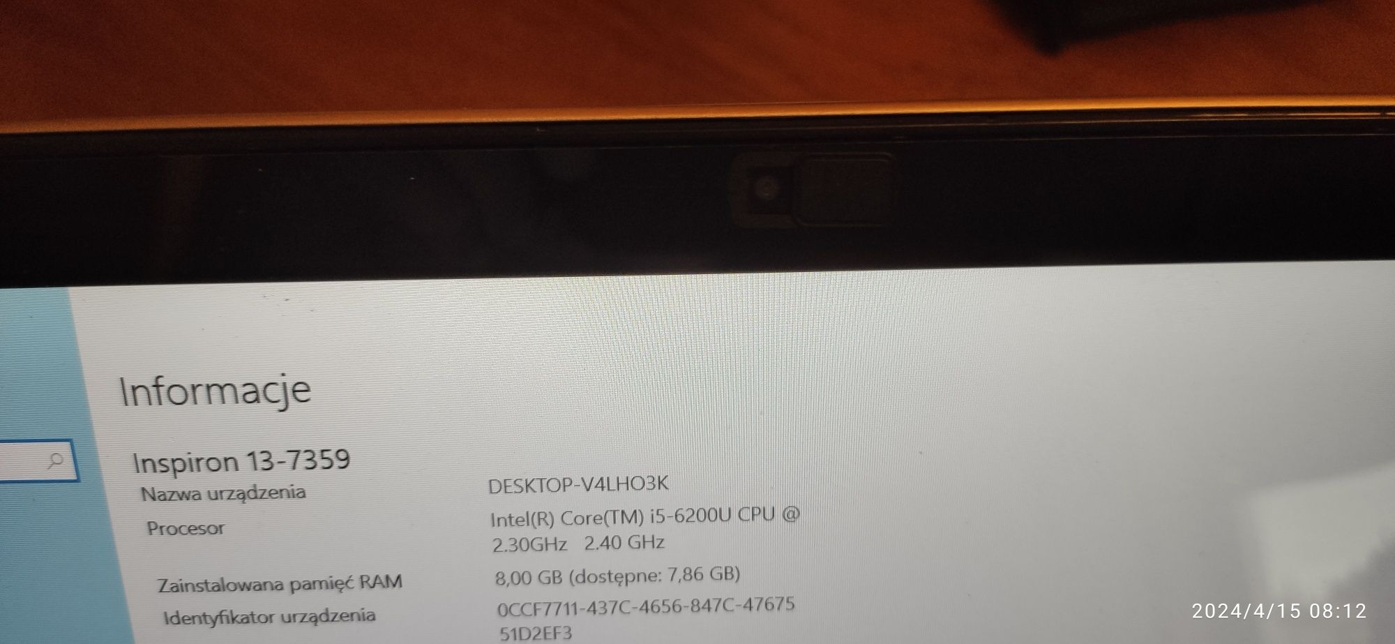Dell , 13,5 cala dotykowy ekran, W10 home