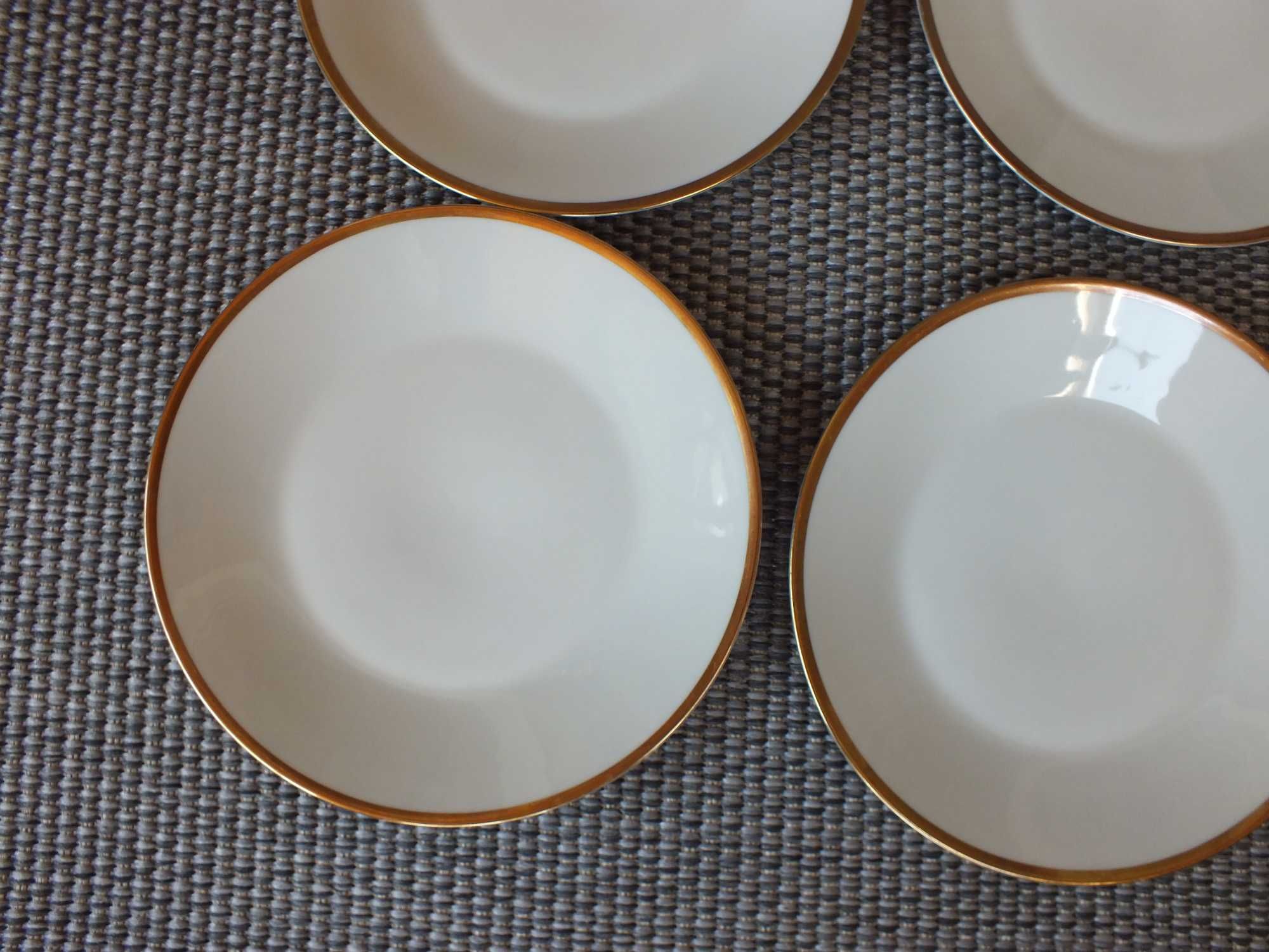 Talerze talerz Rosenthal  kremowe + złocenie 10 szt b060311