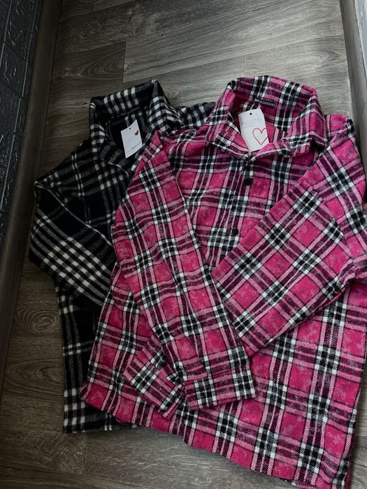 АКЦИЯ!!Кашемировая  теплая рубашка в клетку в двух цветах