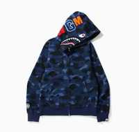 Bape hoodie blue Bape shark bluza blue niebieski moro drip