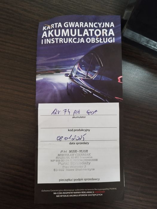Akumulator Starline 74AH 680A 12V