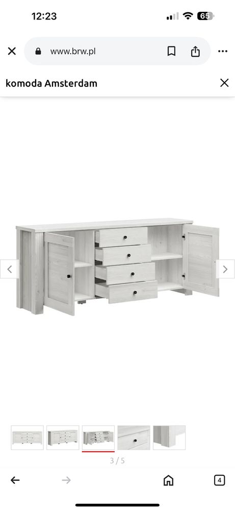 Komoda amsterdam modrzew biały black red white