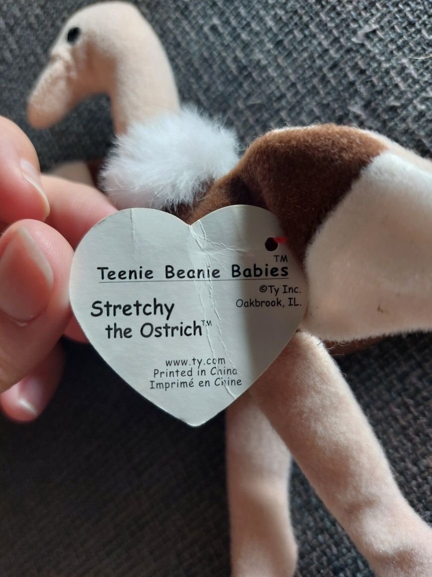 Struś Ptak Ty Teenie Beanie Babies Stretchy the Ostrich 1993 vintage