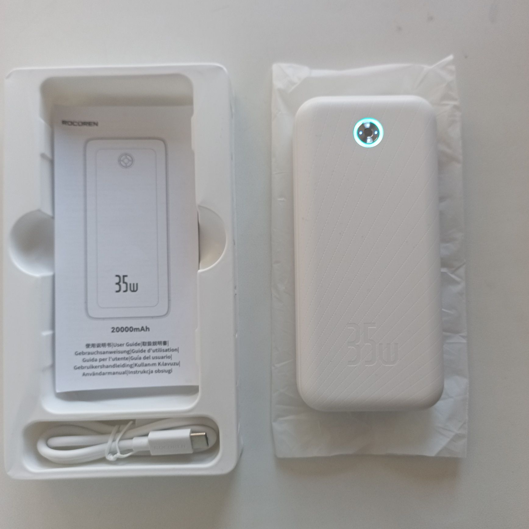 PowerBank Rocoren Pro Max 20000 мАг/35 Вт(білий)