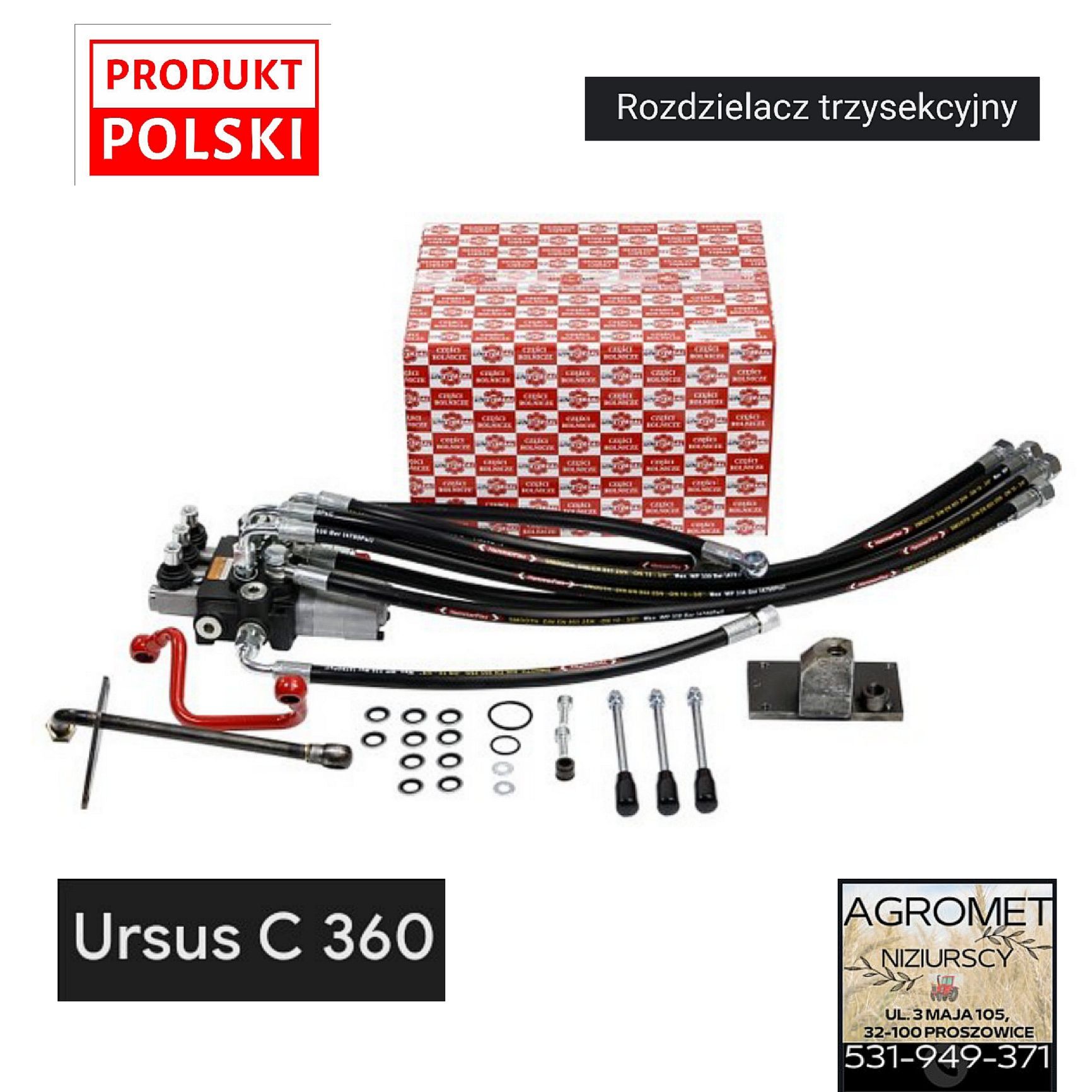 Rozdzielacz hydrauliczny 3 sekcyjny 2 sekcje pływające Ursus C-360