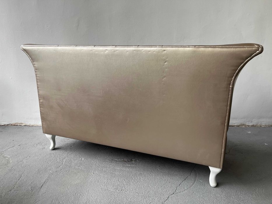 Sofa przyścienna złota, glamour, używana, bardzo dobry stan
