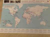 Aviação - Mapa do Mundo e da América do Norte da American Airlines
