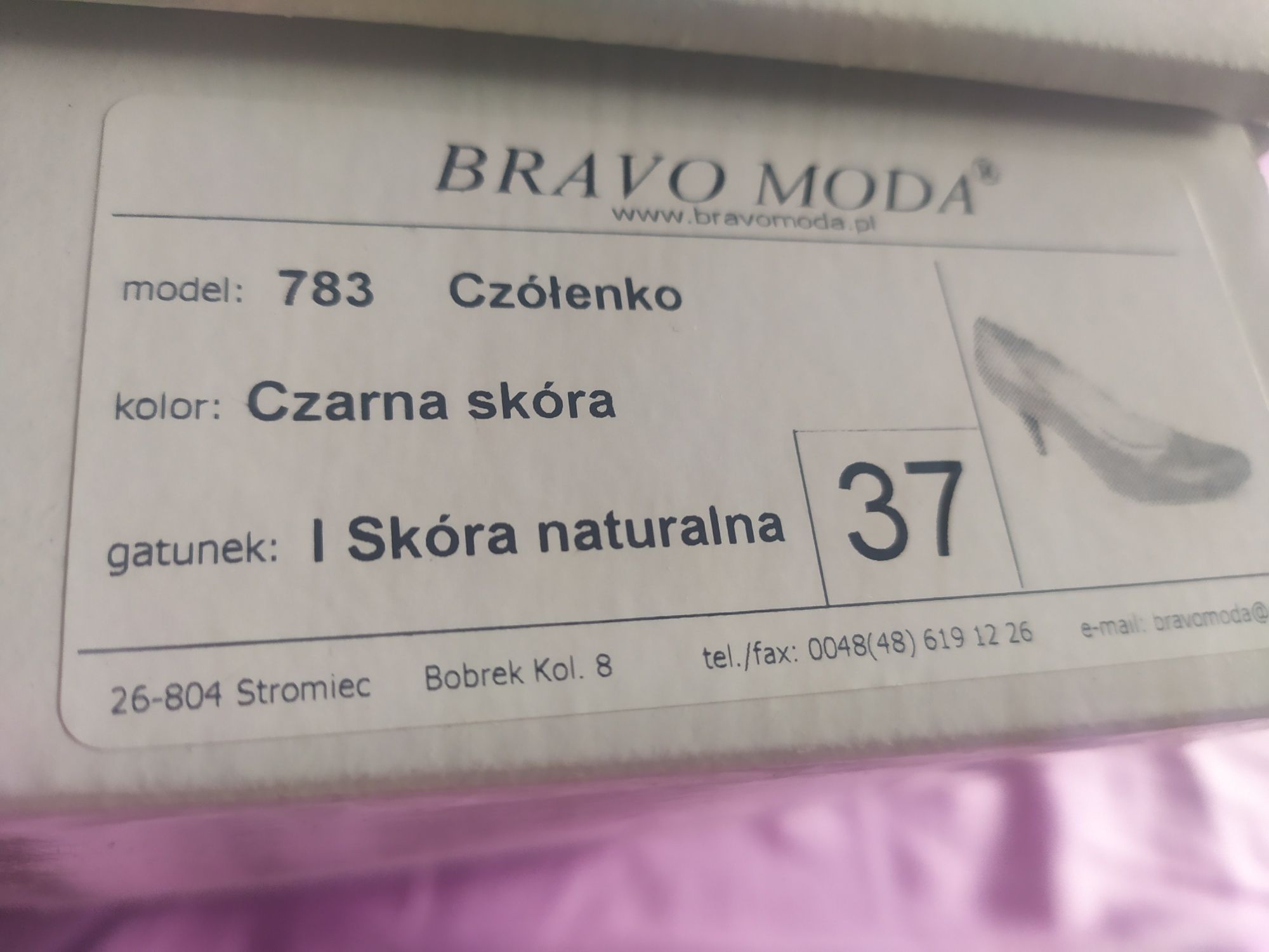 Szpilki/czółenka skórzane czarne Bravo Moda, rozm. 37