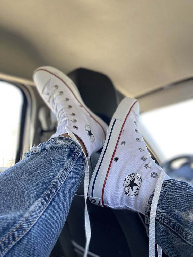 Крутезні білі жіночі кеди  конверси ол стар converse all star