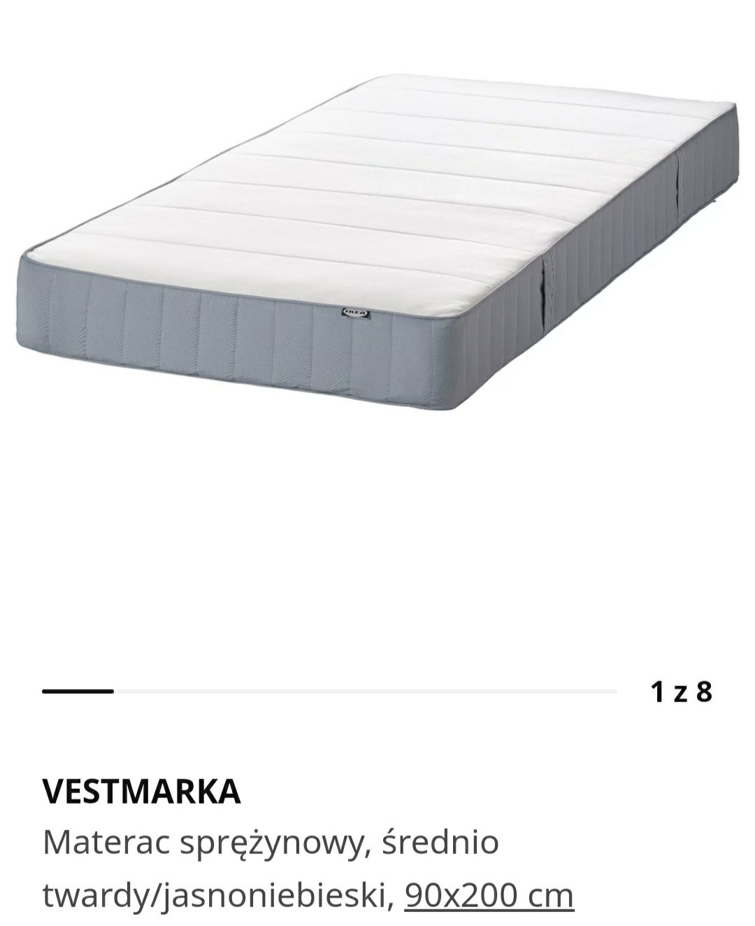 Łóżko IKEA MALM 90/200 z materacem.