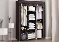 Тканевый шкаф для одежды на 3 секции Storage Wardrobe 88130 Коричневый