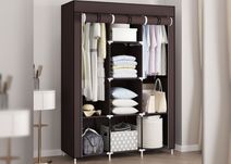 Тканинна шафа для одягу на 3 секції Storage Wardrobe 88130 Коричнева