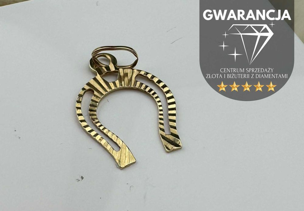 Złota zawieszka w kształcie "podkowy" | JAK NOWA | 585 | 0.47g