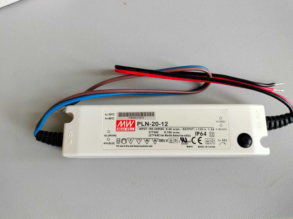 PLN-20-12 Zasilacz LED 20W 12V 1.6A