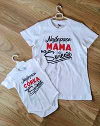 Zestaw koszulka + body najlepsza mama/córka na świecie