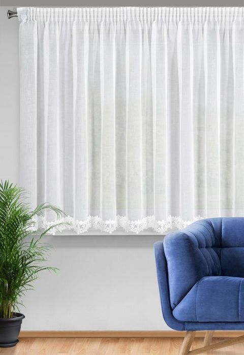 Firana 350x155 Dekoracyjna Gotowa Kaja Biały
