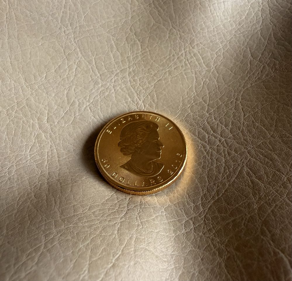 Moeda de ouro 1 onça (OZ) Canadá Maple Leaf (31,10gr ouro fino)
