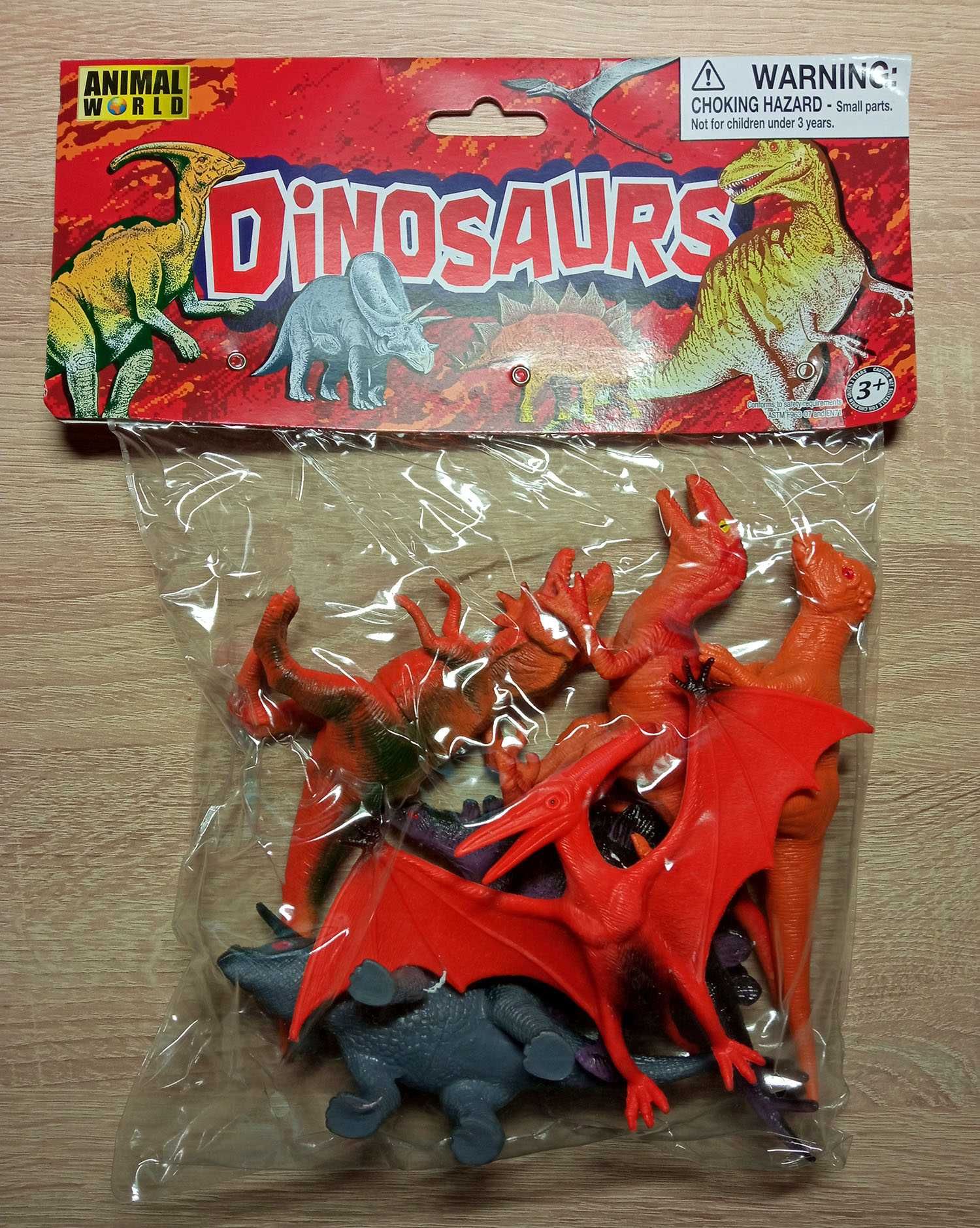 Dinozaury figurki 6 szt. guma, NOWE (wys. 13 cm)