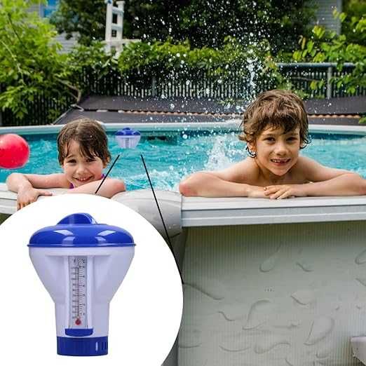 Dozownik na tabletki do basenu ogrodowego z termometrem