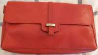 Clutch em pele Encarnada Zara