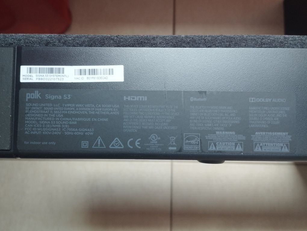 Саундбар з безпровідним сабвуфером Polk Audio Signa S3 Black 2.1