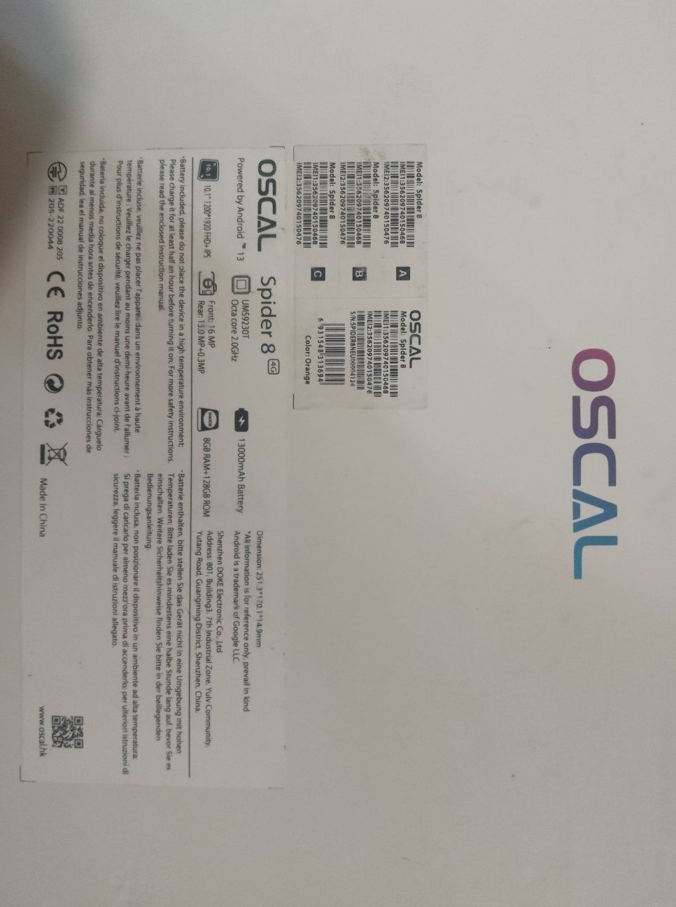Планшет Oscal spider 8