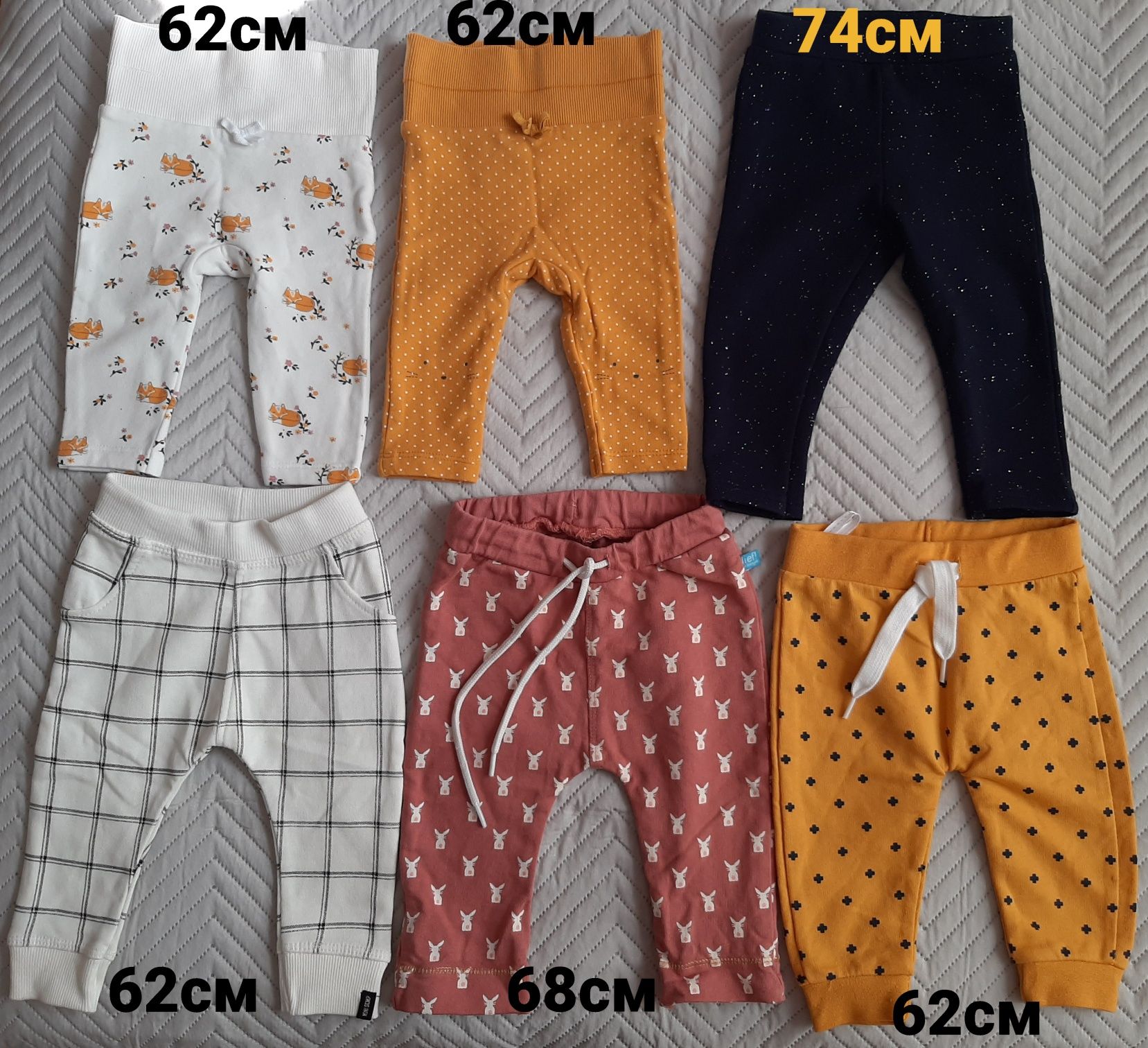 Штани, повзуни, джогери дитячі, 62-74см, нові, розміри на фото