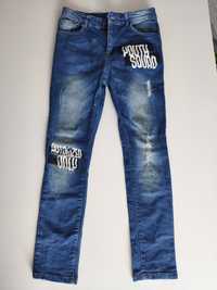 Modne jeansowe spodnie r.146