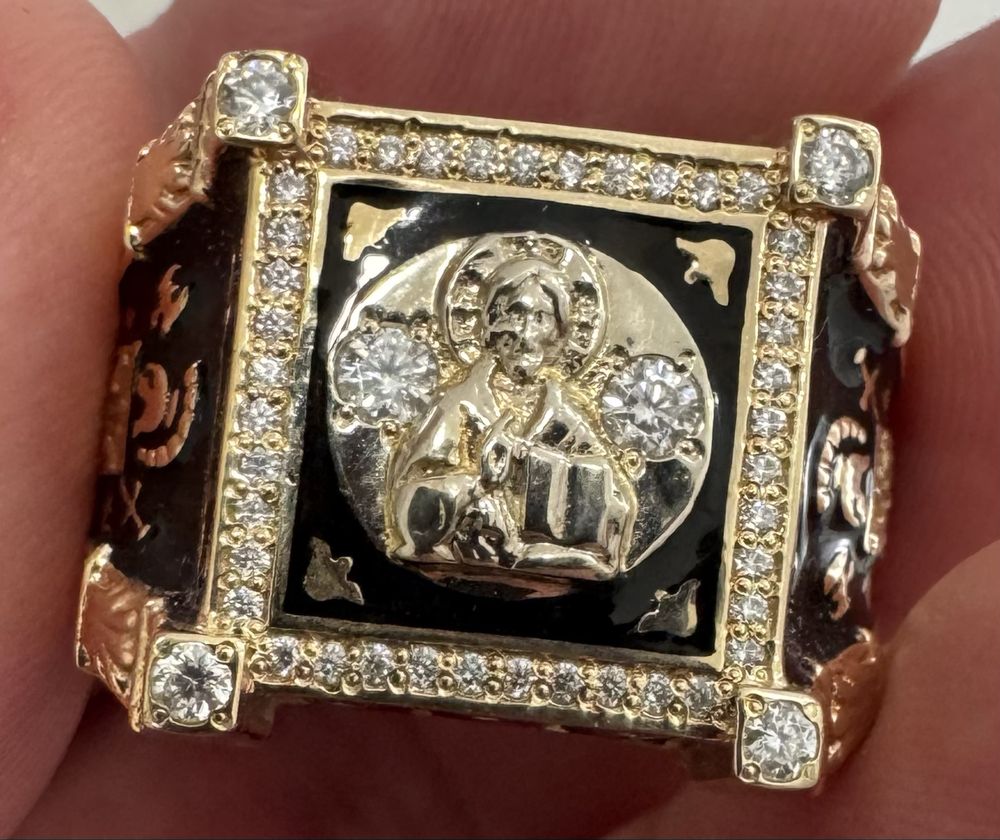 Золотое кольцо с бриллиантами 1,0ct.