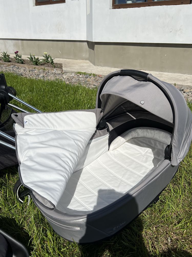 Коляска дитяча Cybex Piam Premium 4.0 Soho Grey Chrome Black