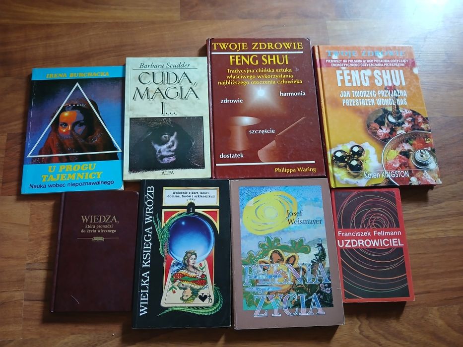 Zestaw 8 książek feng shui cuda magia wróżby uzdrawianie życie wieczne
