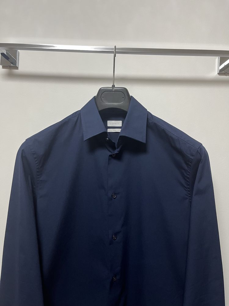 Esprit рубашка синяя slim fit / Размер L