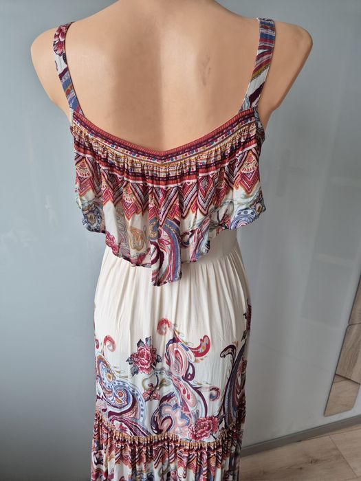 Długa sukienka na ramiączkach Monsoon S boho używana