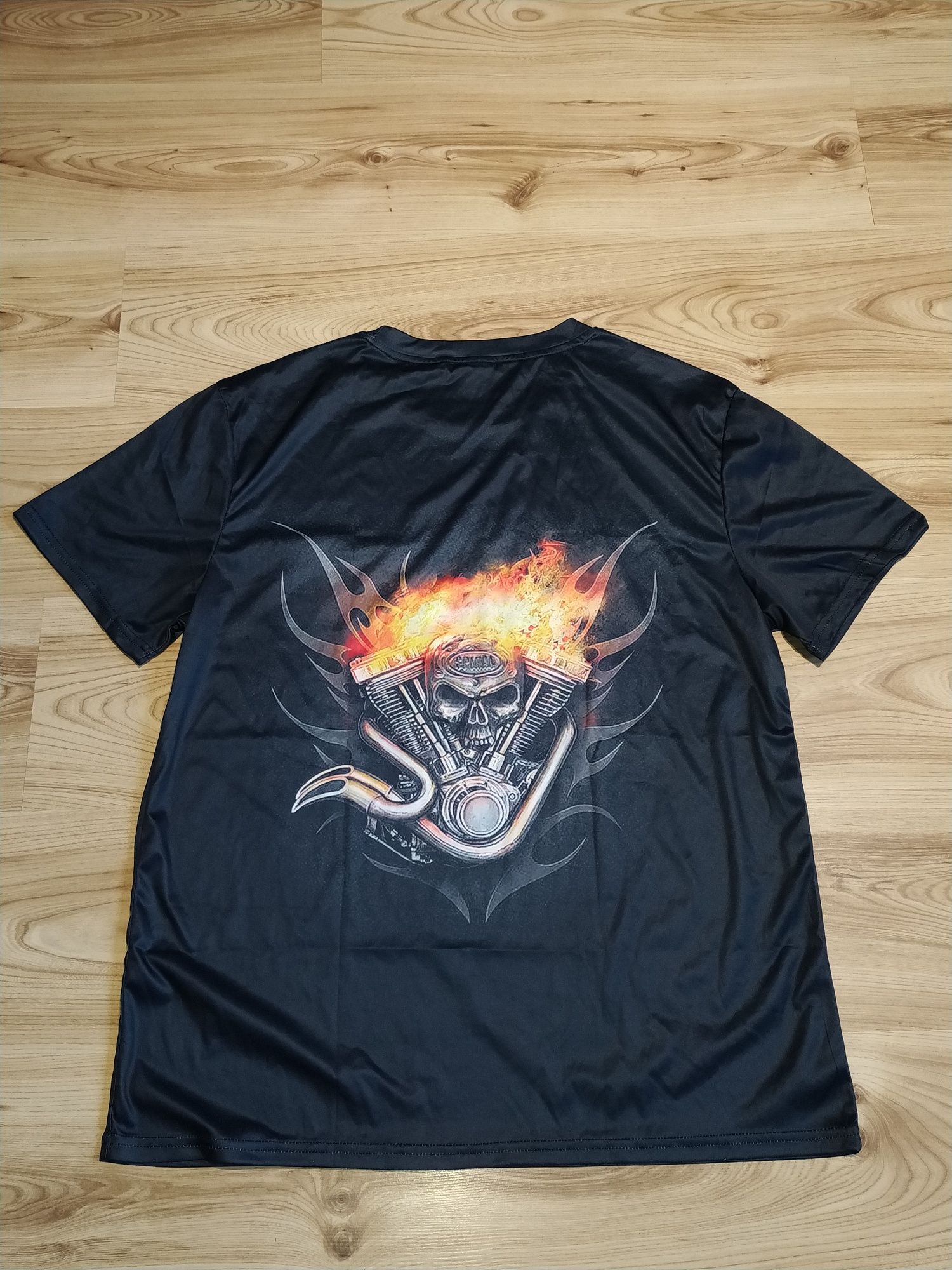 Czarna Koszulka Ghost Rider Metal Goth Śmierć Czaszki