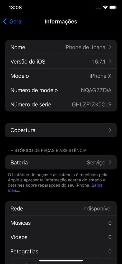 iPhone X 256Gb em excelente estado