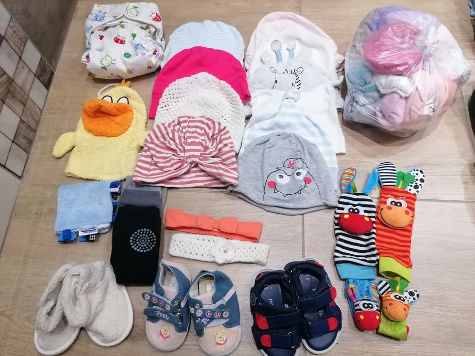 - 70% | Mega paka ok. 150 szt. dziewczynka r. 74+akcesoria |4 pory rok