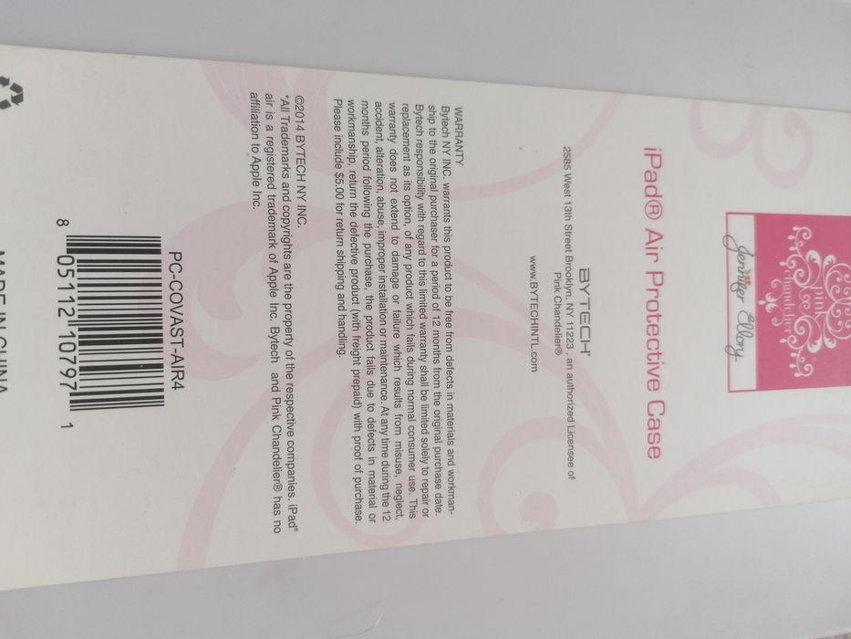 Etui, pokrowiec IPad Air Protective Case Jennifer Ellory pink chand