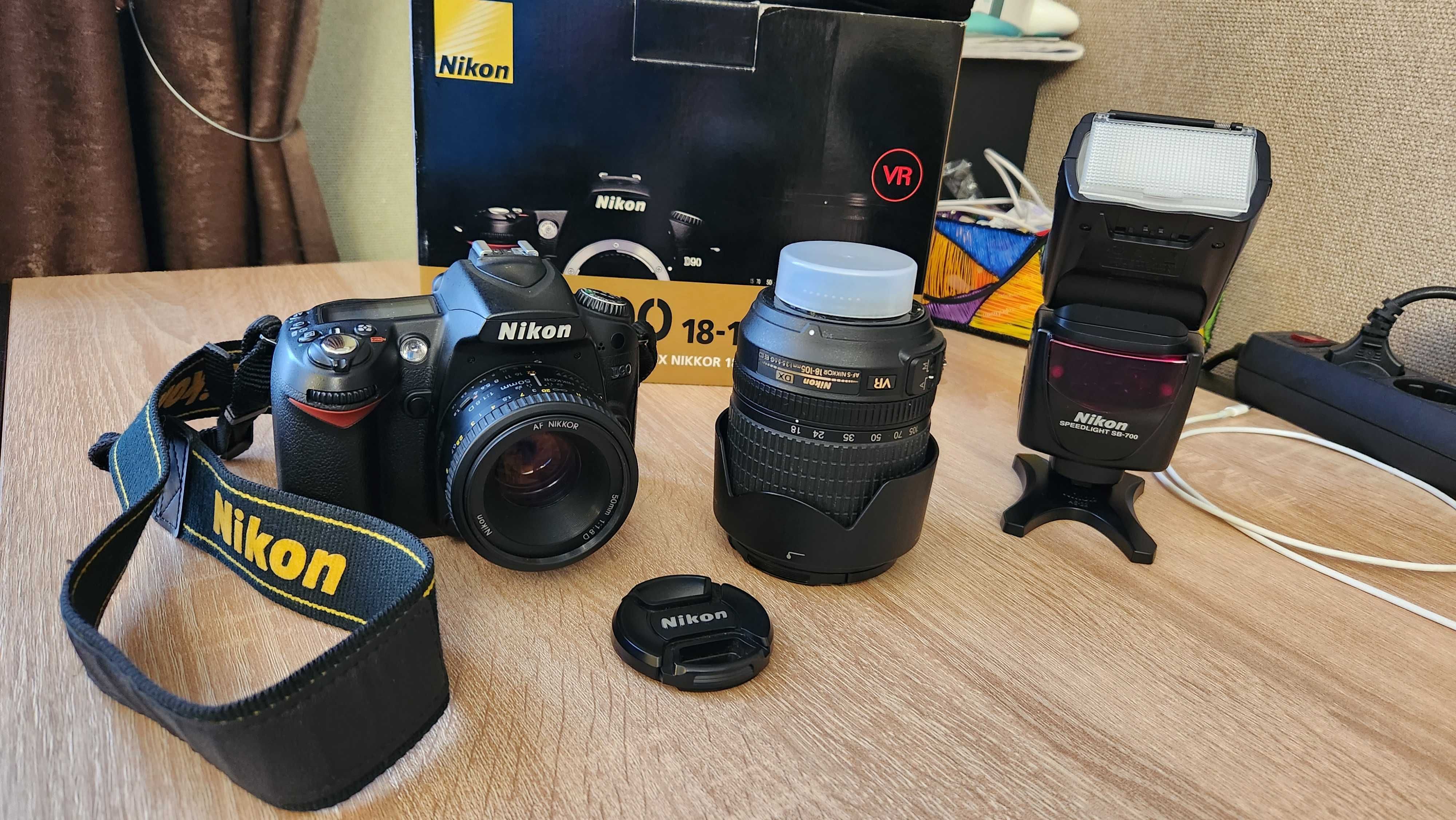 Nikon D90 18-105 VR Kit +Nikon Speedlight SB-700 +Nikkor 50mm f/1,8D