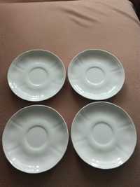 Talerzyki białe 4 sztuki deserowe podstawki porcelana