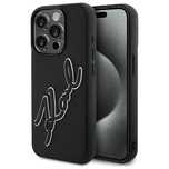 Etui Karl Lagerfeld 3D Rubber Signature na iPhone 15 Pro - czarne