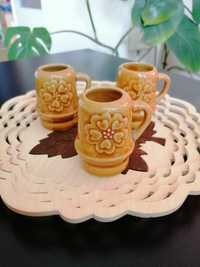 Mini kufle ceramiczne PRL Vintage