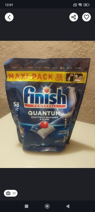Kapsułki do zmywarki Finish Quantum 58 szt. Oryginalne Niemieckie