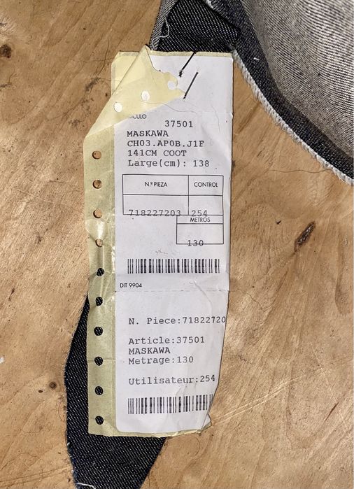 Tkanina jeansowa z kordurą surowa, 74mb