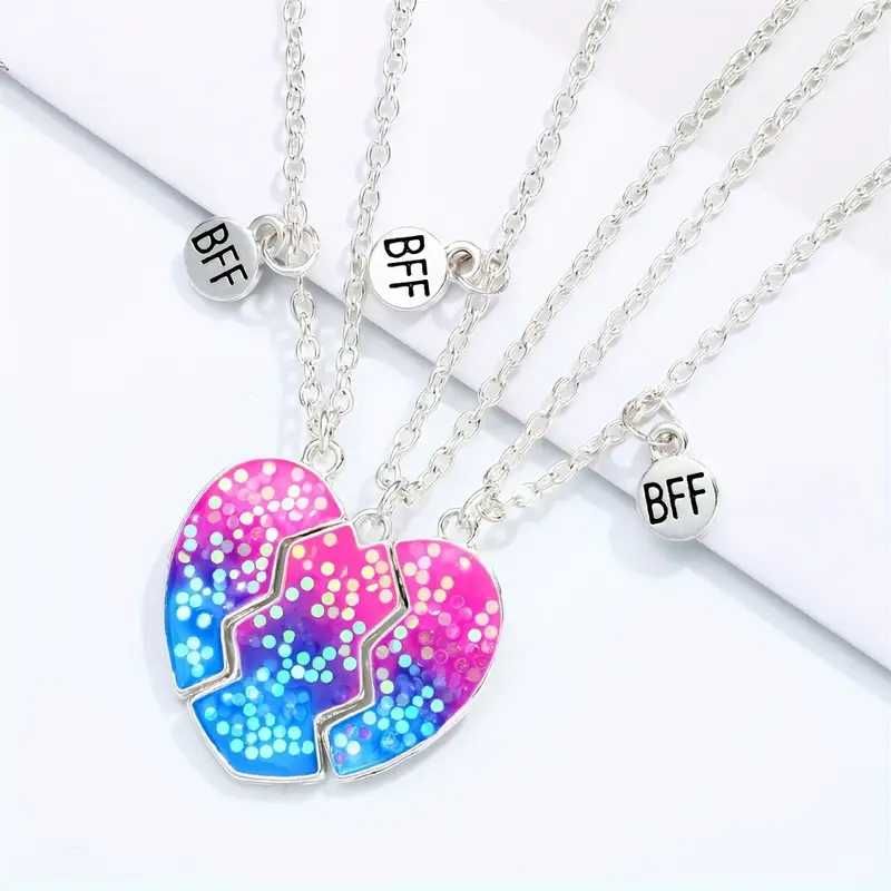 NASZYJNIK ŁAŃCUSZKI Przyjaźni Best Friends Forever BFF 3w1