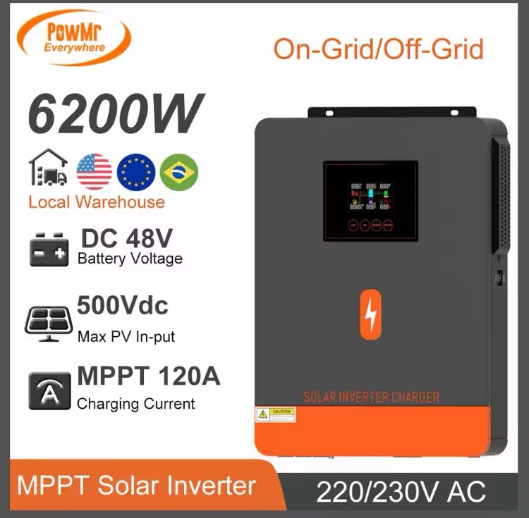 Гибридный инвертор POWmr POW-HVM6.2M-48V-N 6200W 6.2kW 48V