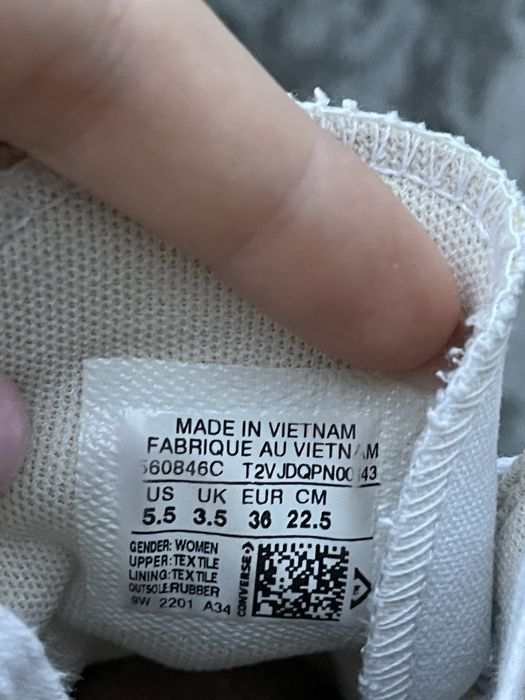 Белые кеды Converse chuck taylor all star lift 36 розмір