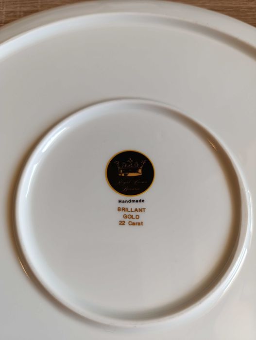 Ozdobna patera z packą, zdobiona złotem, Gloria Bavaria, Royal Crown