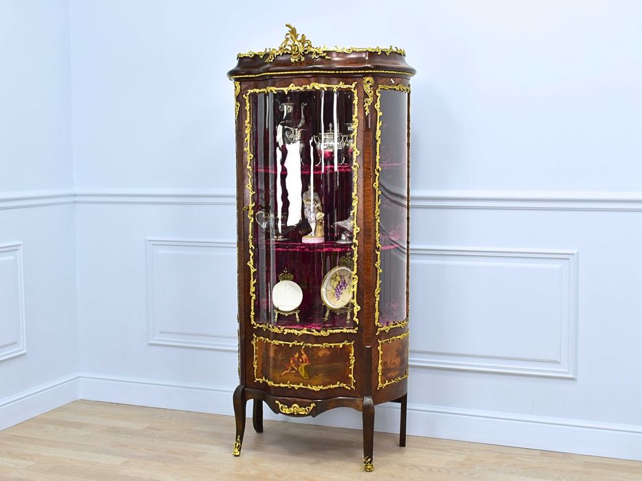 Антикварна вітрина, вінтажна вітрина, з розписом